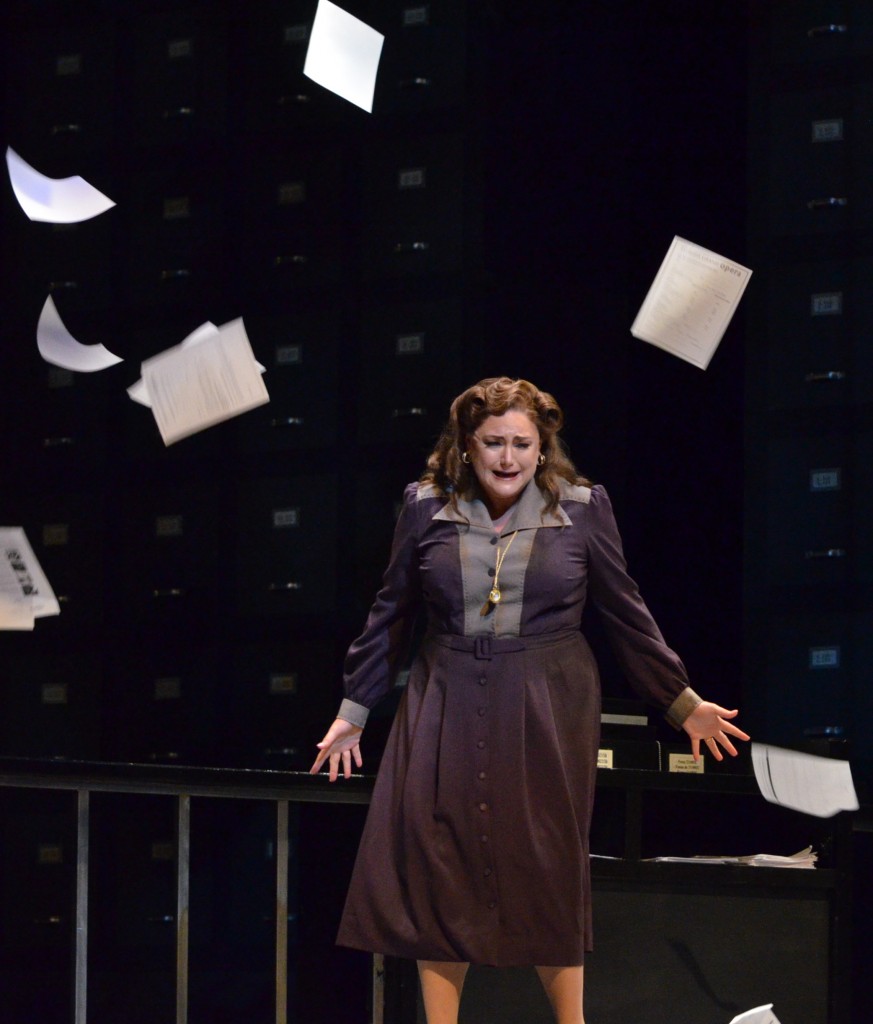 Kara Shay Thomson stars as Magda Sorel in Florida Grand Opera's staging of Gian Carlo Menotti's The Consul." Photo: Brittany Mazzurco