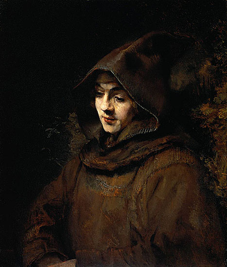 "Titus van Rijn in a Monk’s Habit" by Rembrandt van Rijn. 1660. 