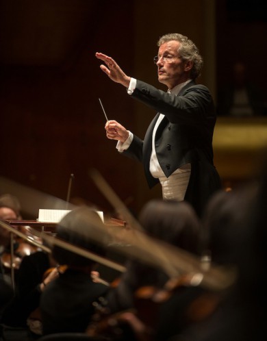 Franz Welser-Most leads the Cleveland Orchestra in music of Bach and Bruckner January 10, 2017.  Photo: Kevin Yatarola