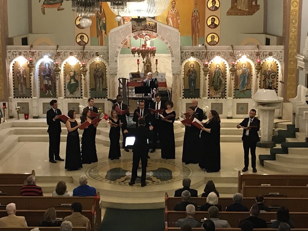 Patrick Quigley conducted Seraphic Fire in David Lang's "The Little Match Girl Passion" Wednesday night at St Sophia Greek Orthodox Cathedral in Miami. Photo: Jude Fox
