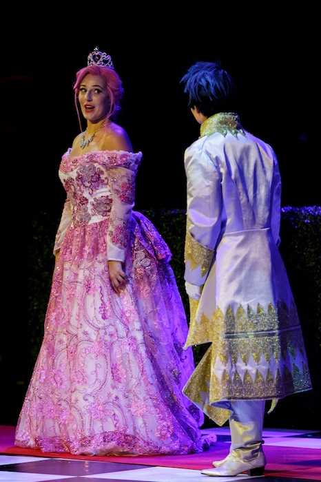 Linsey Coppens (left) and Maya Davis in Massenet's Cemdrillon" at FRost OPera THeater., PHoto; 
