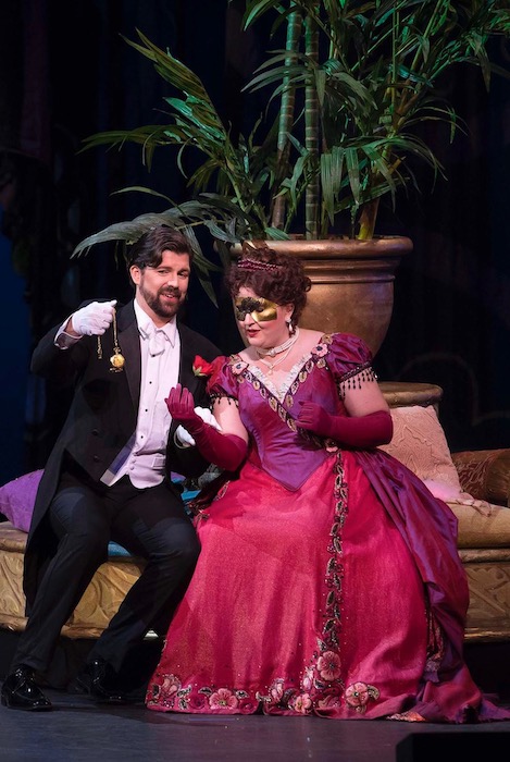 Zach Borichevsky and Emily Blair in Johann Strauss Jr.'s "Die Fledermaus" at Palm Beach Opera. 